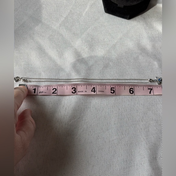 Cookie Lee Silver Necklace with Blue Flower Pendant - Picture 2 of 2